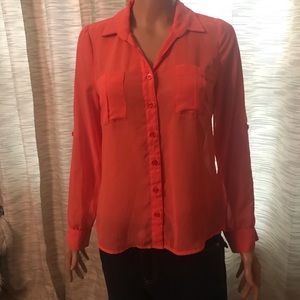 Coral/pinkish long sleeve blouse